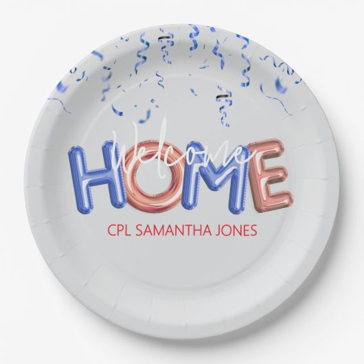 Welcome Home Patriotic Military Hero Party Papieren Bordje (Voorkant)