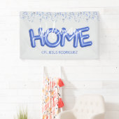 Welcome Home Patriotic Military Hero Party Poster Spandoek (Insitu)
