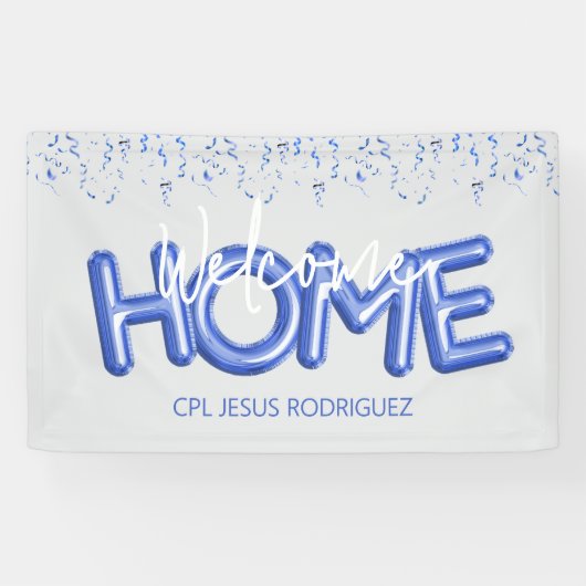 Welcome Home Patriotic Military Hero Party Poster Spandoek (Horizontaal)