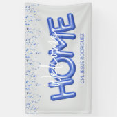 Welcome Home Patriotic Military Hero Party Poster Spandoek (Verticaal)