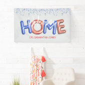 Welcome Home Patriotic Military Hero Party Poster Spandoek (Insitu)