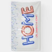 Welcome Home Patriotic Military Hero Party Poster Spandoek (Verticaal)