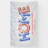 Welcome Home Patriotic Military Hero Party Poster Spandoek (Verticaal)