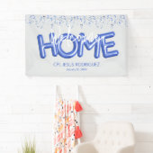 Welcome Home Patriotic Military Hero Party Poster Spandoek (Insitu)
