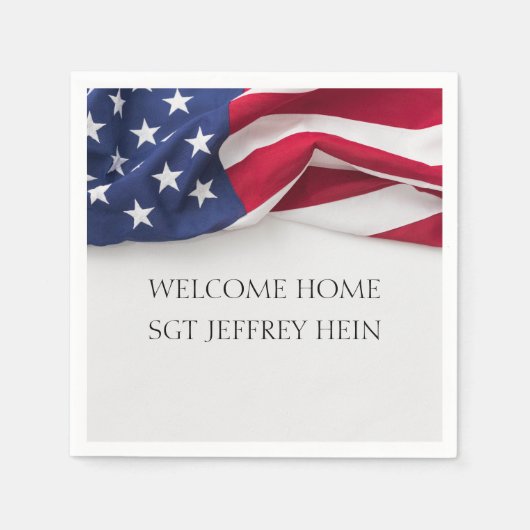 Welcome Home USA Flag Military Party Servet (Voorkant)