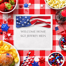 Welcome Home USA Flag Military Party Servet