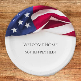 Welcome Home USA Flag Military Rank Celebration Papieren Bordje