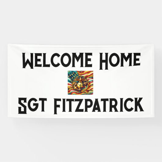 Welcome Home USMC Customizable Patriotic Banner (Horizontaal)
