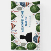 Welcome Home Veteran Banner – Patriotic Camo  (Verticaal)