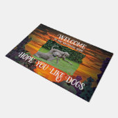 Welcome Hope you Love Dogs Sunset 2584 Deurmat (Schuin)