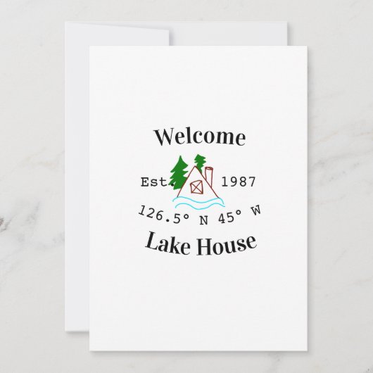 Welcome lake house corrdinated est. Year mountain  Kaart (Voorkant)