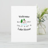 Welcome lake house corrdinated est. Year mountain  Kaart (Staand voorkant)