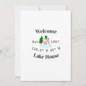 Welcome lake house corrdinated est. Year mountain  Kaart (Achterkant)
