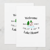 Welcome lake house corrdinated est. Year mountain  Kaart (Voorkant / Achterkant)