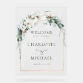 "WELCOME" LEAFY WEDDING FOAM BOARD ACRYL BORD (Voorkant)