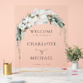 "WELCOME" LEAFY WEDDING FOAM BOARD ACRYL BORD (Huwelijk)