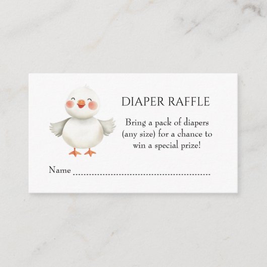Welcome little goose diaper raffle card informatiekaartje (Voorkant)