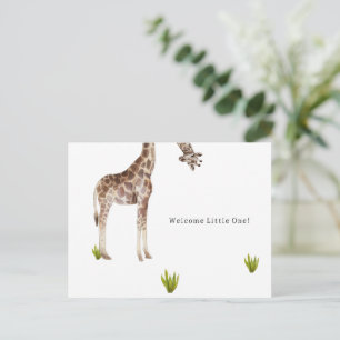 Welcome Little One Funny Giraffe New Baby Card Briefkaart
