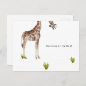 Welcome Little One Funny Giraffe New Baby Card Briefkaart (Voorkant / Achterkant)