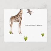Welcome Little One Funny Giraffe New Baby Card Briefkaart (Voorkant)
