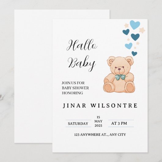 Welcome Little One Kaart (Voorkant / Achterkant)