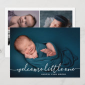 Welcome Littlle One Photo Collage  Modern Birth  Aankondiging (Voorkant / Achterkant)