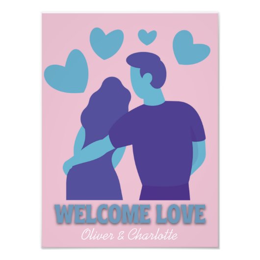 Welcome Love Personalized Wall Poster (Voorkant)
