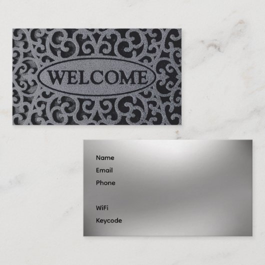 Welcome Mat Vacation Rentals Business Card Visitekaartje (Voorkant / Achterkant)