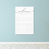Welcome Modern Clean Simple Seating Table Numbers Canvas Afdruk (Insitu (Houten vloer))