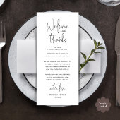 Welcome n Thanks Wedding Reception Thank You Card Programmakaart