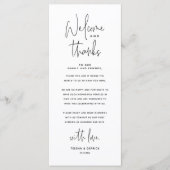 Welcome n Thanks Wedding Reception Thank You Card Programmakaart (Voorkant)