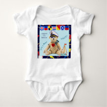 Welcome New Baby Boy Sailor Bear Bodysuit