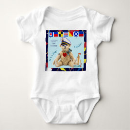 Welcome New Baby Sailor Bear Bodysuit