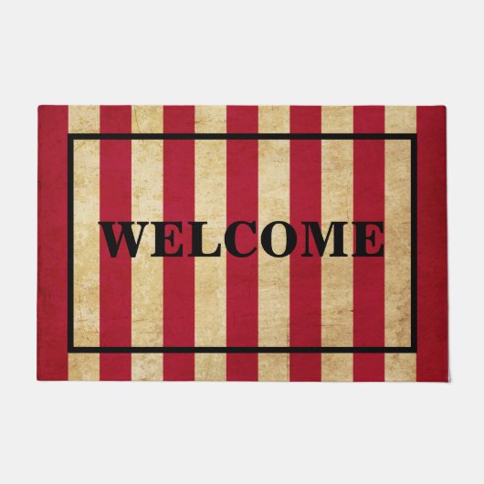  WELCOME Oorspronkelijke rode streep Amerikaanse v Deurmat (Voorkant)