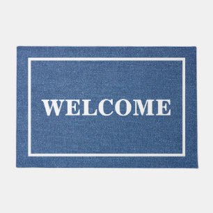 WELCOME Originele blauwe jeans Deurmat