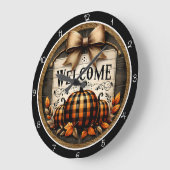 Welcome Plaid Pumpkins Grote Klok (Hoek)