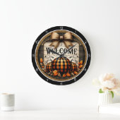 Welcome Plaid Pumpkins Grote Klok (Huis)