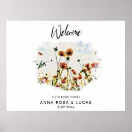 *~* WELCOME Poppy Floral AR9 Weddenschap Poster