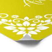 Welcome Poster Floral Cross Christening Yellow (Hoek)