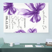 Welcome Purple Bow Coquette Script Sweet 16  Spandoek (Beurs)