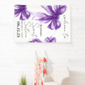 Welcome Purple Bow Coquette Script Sweet 16  Spandoek (Insitu)