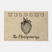 WELCOME Rustic Black Strawberry, persoonlijk Deurmat (Voorkant)