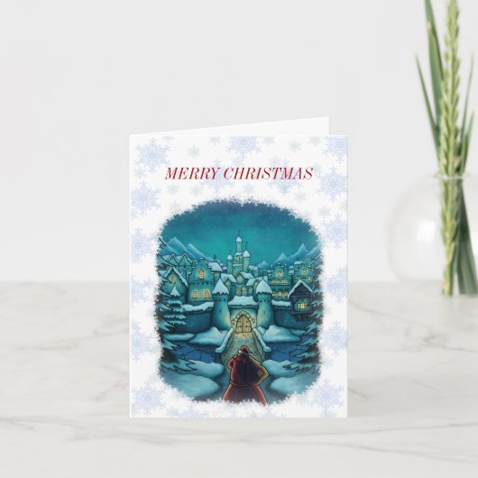 welcome santa note card. feestdagen kaart (Voorkant)