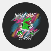 WELCOME SCHOOL WELCOME BACK TO SCHOOL RONDE STICKER (Voorkant)