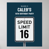 Welcome sign 16th Birthday Speed Limit Poster (Voorkant)