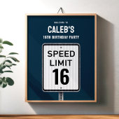 Welcome sign 16th Birthday Speed Limit  Poster