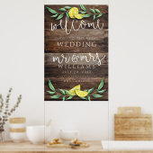 WELCOME SIGN | Rustic Wood Lemon Wedding Poster (Keuken)