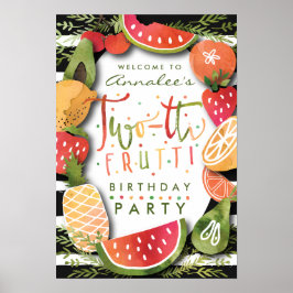 WELCOME SIGN | Tweetti Frutti Birthday Party Poster