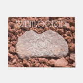WELCOME Southwestern Sun Etched Arizona Lava Rock Deurmat (Voorkant)
