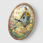 Welcome Spring Sunshine Birdhouse Grote Klok (Hoek)